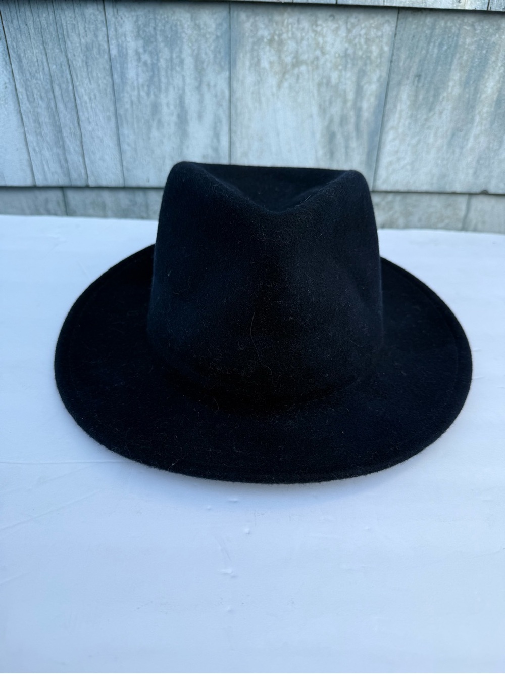 Yellow 108 Luke Fedora Hat Black 100% Wool Water Repelant size M Made in USA